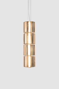 Contemporary Pendant Lamp 'Column' 300 - 4, Vertical, Amber