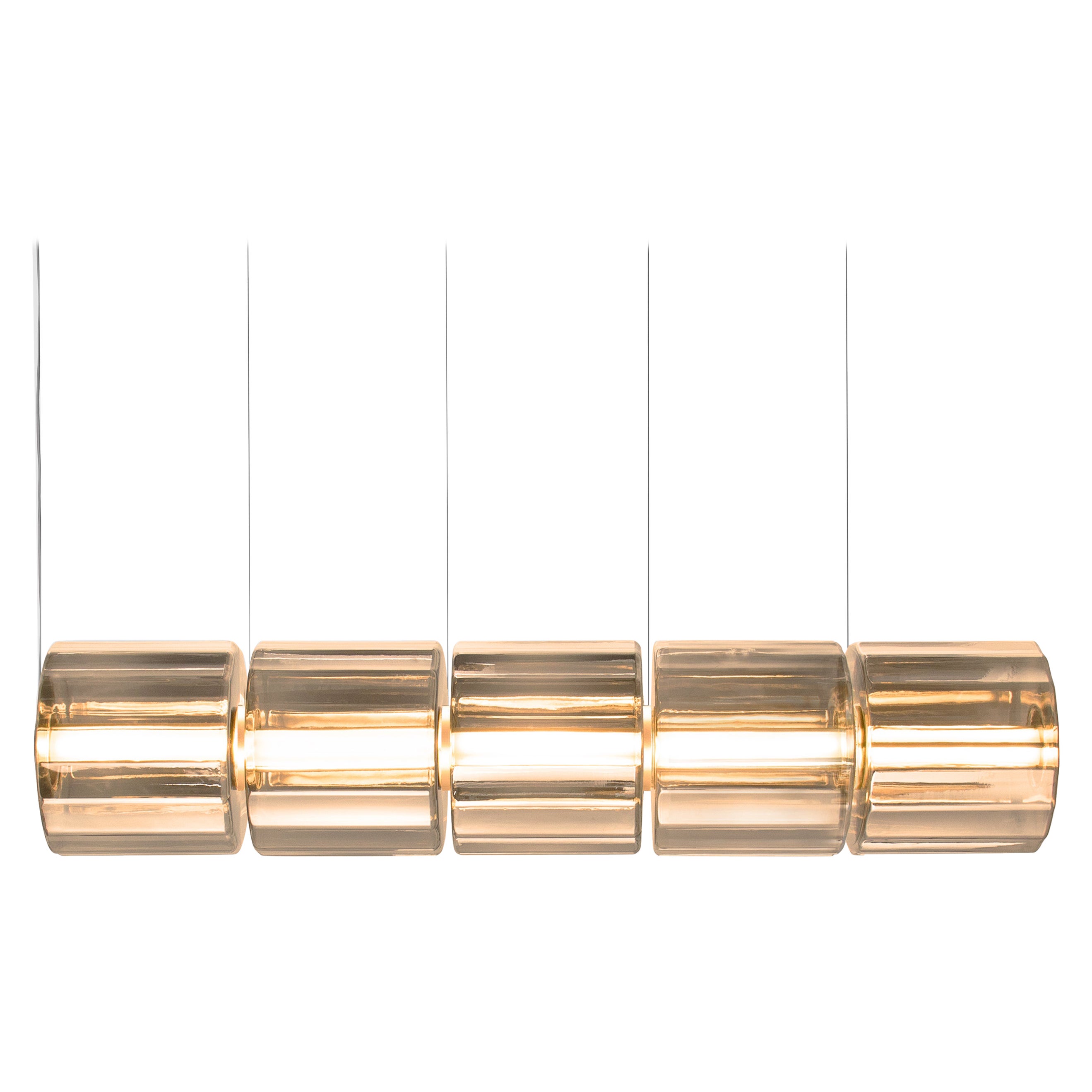 Lampe suspendue contemporaine 'Column' 300 - 5, Horizontal, Amber