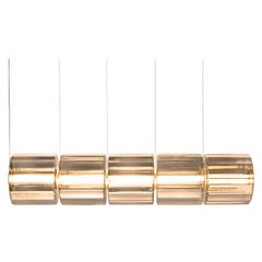 Contemporary Pendant Lamp 'Column' 300 - 5, Horizontal, Amber