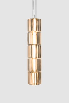 Contemporary Pendant Lamp 'Column' 300 - 5, Vertical, Amber