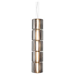 Contemporary Pendant Lamp 'Column' 300 - 5, Vertical, Carbon
