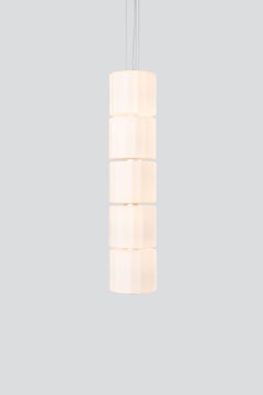 Contemporary Pendant Lamp 'Column' 300 - 5, Vertical, Ivory