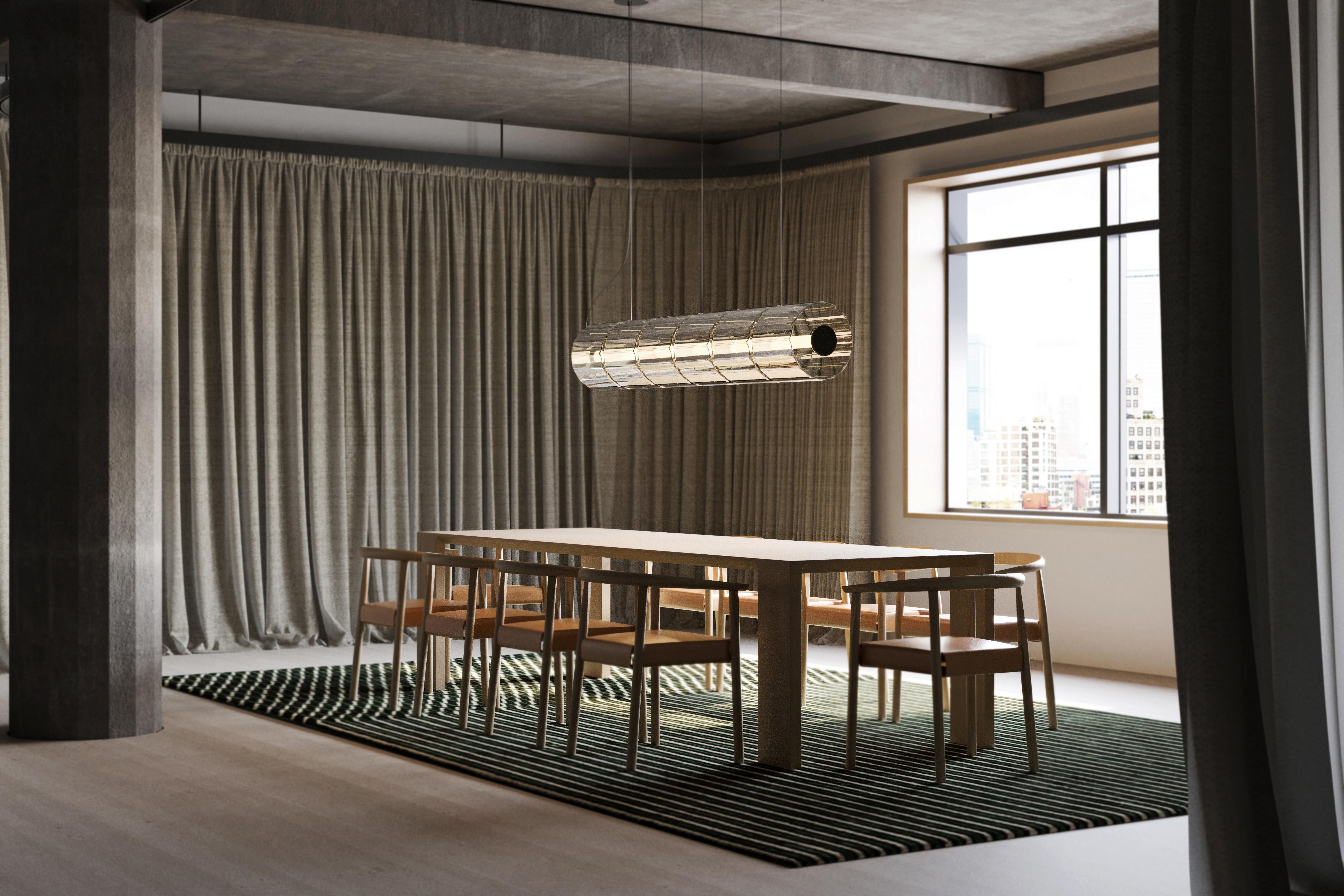 Organic Modern Contemporary Pendant Lamp 'Column' 300 - 6, Horizontal, Carbon For Sale