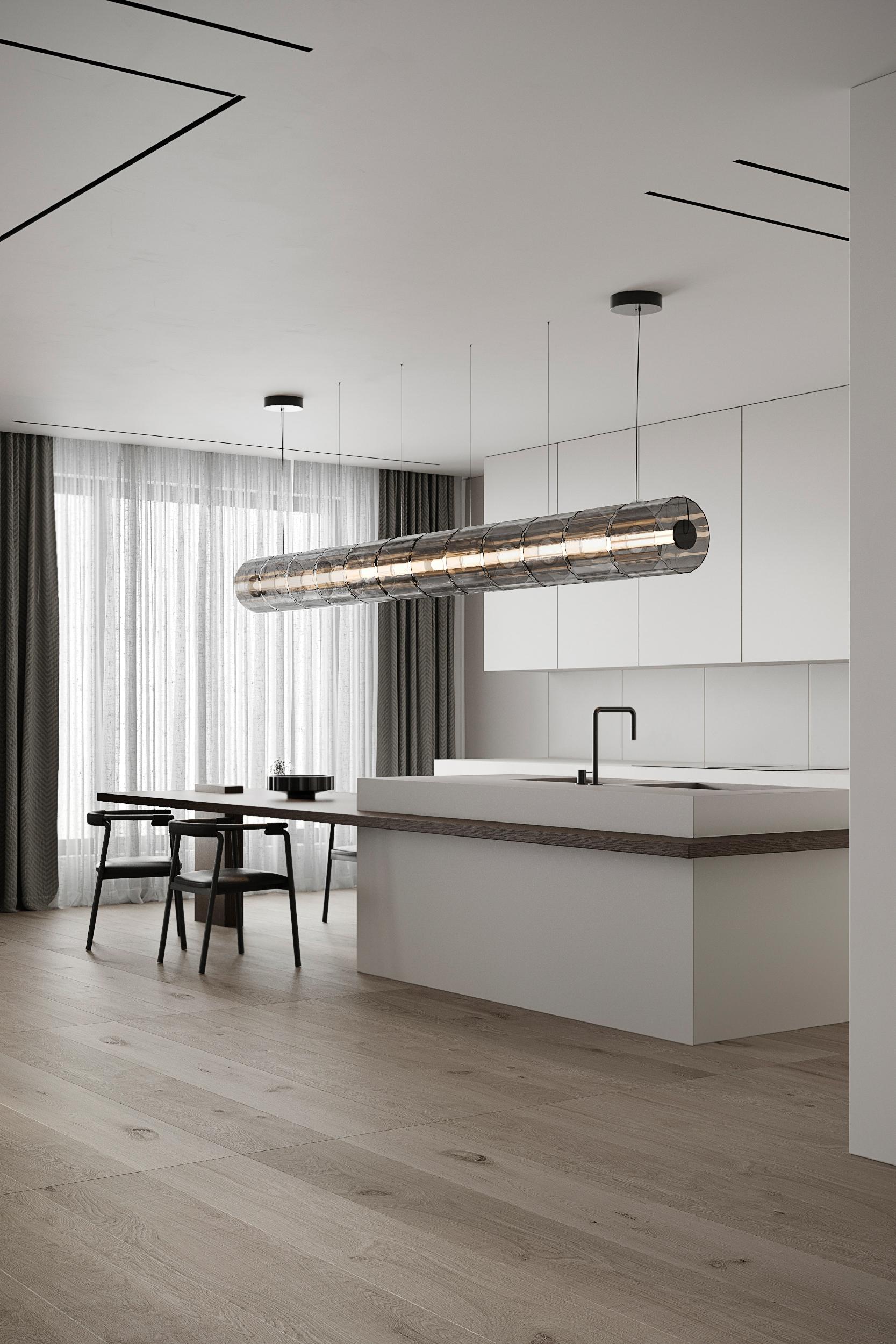 Lámpara Colgante Contemporánea 'Columna' 300 - 6, Horizontal, Marfil en venta 11