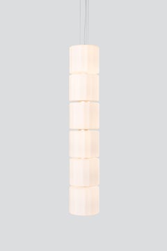 Contemporary Pendant Lamp 'Column' 300 - 6, Vertical, Ivory