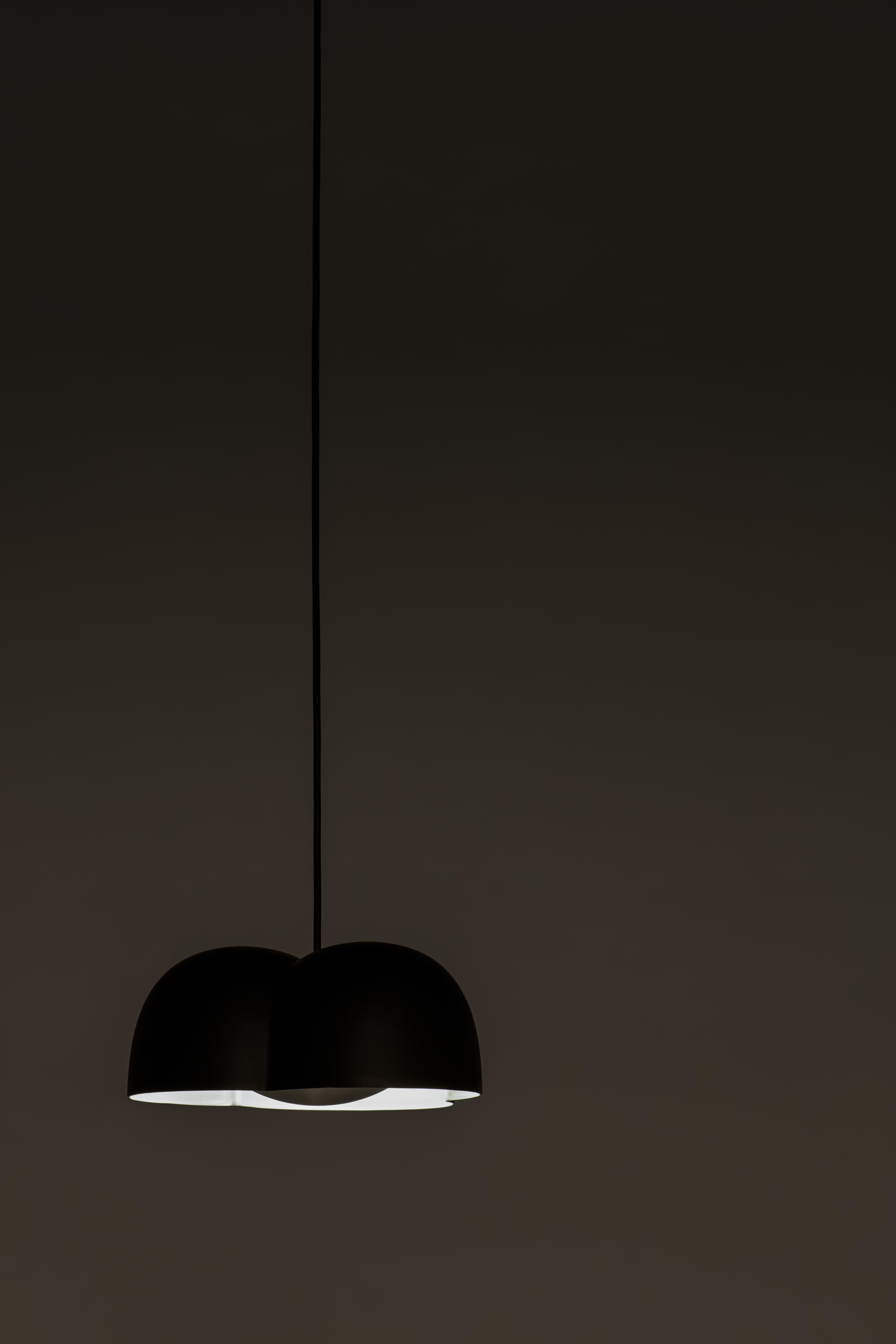 Organic Modern Contemporary Pendant Lamp 'Cotton' by AGO, Small, Chocolate  For Sale
