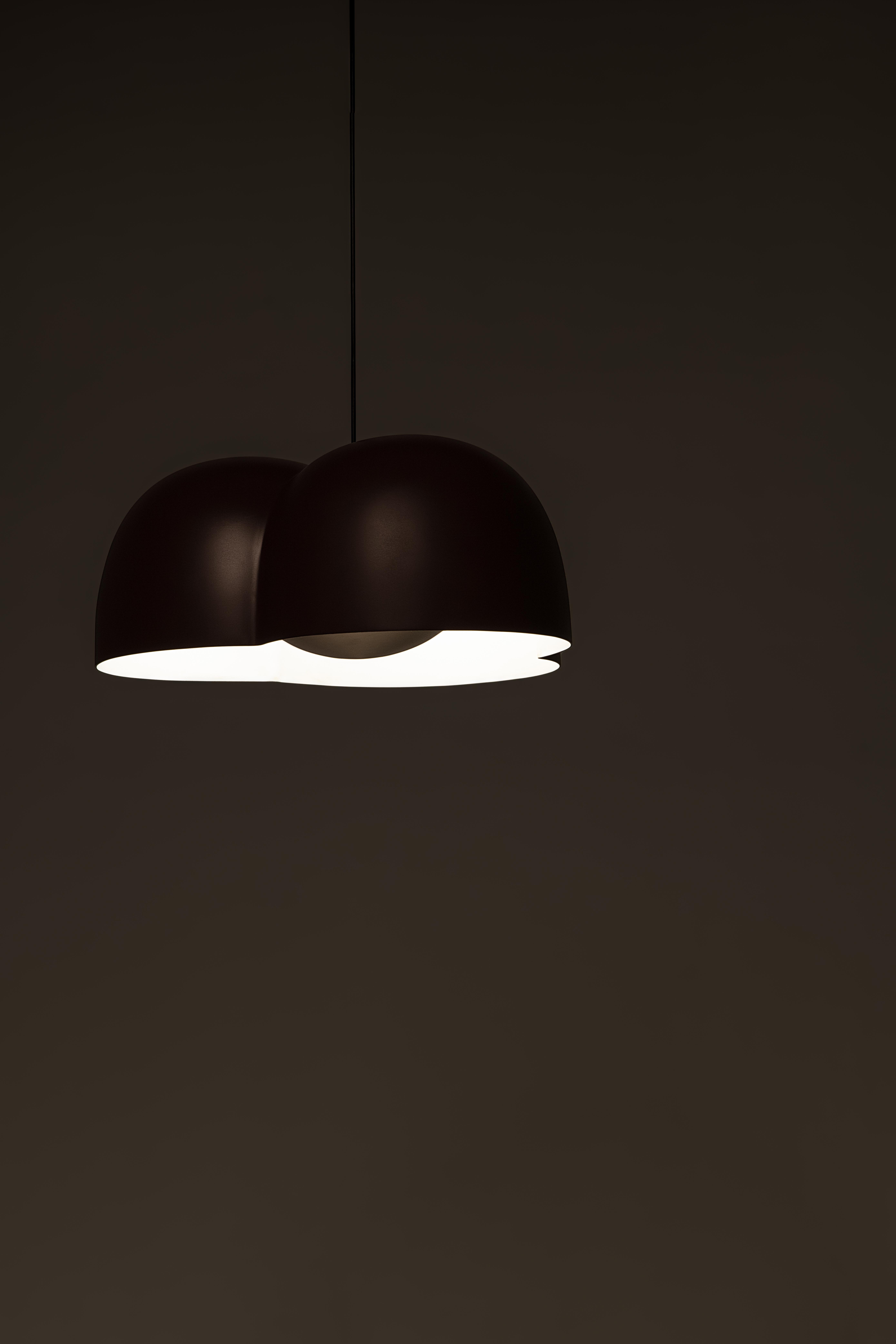 Coréen Lampe à suspension contemporaine 'Cotton' de AGO, petit modèle, vert foncé en vente