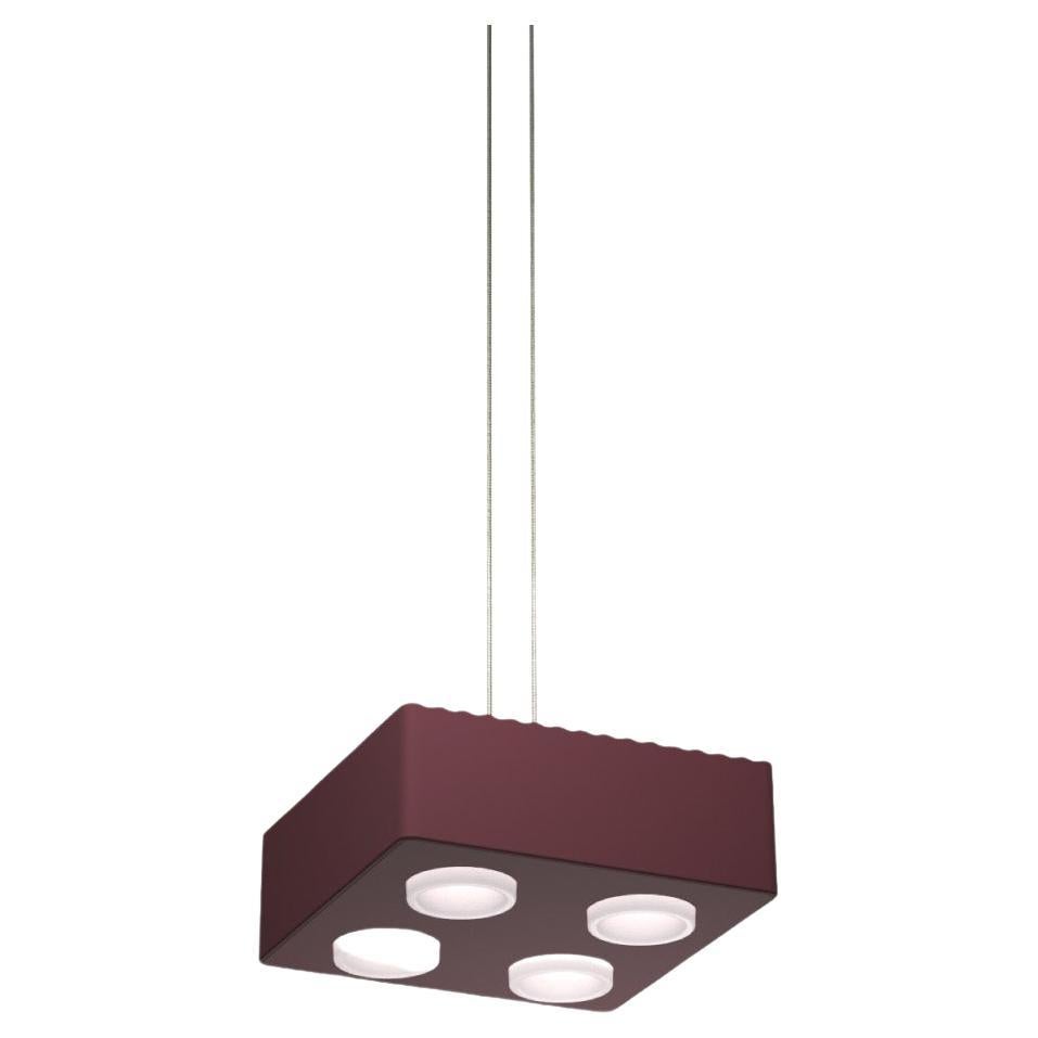 Contemporary Pendant Lamp 'Domino' by Sylvain Willenz x AGO, Burgundy 