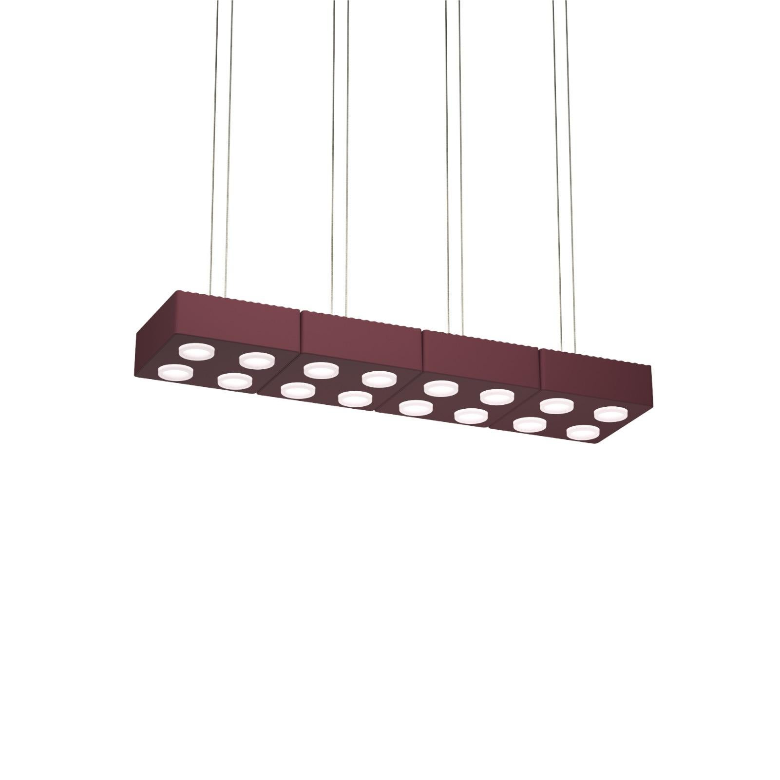 Contemporary Pendant Lamp 'Domino' by Sylvain Willenz x AGO, Double - Burgundy For Sale 6