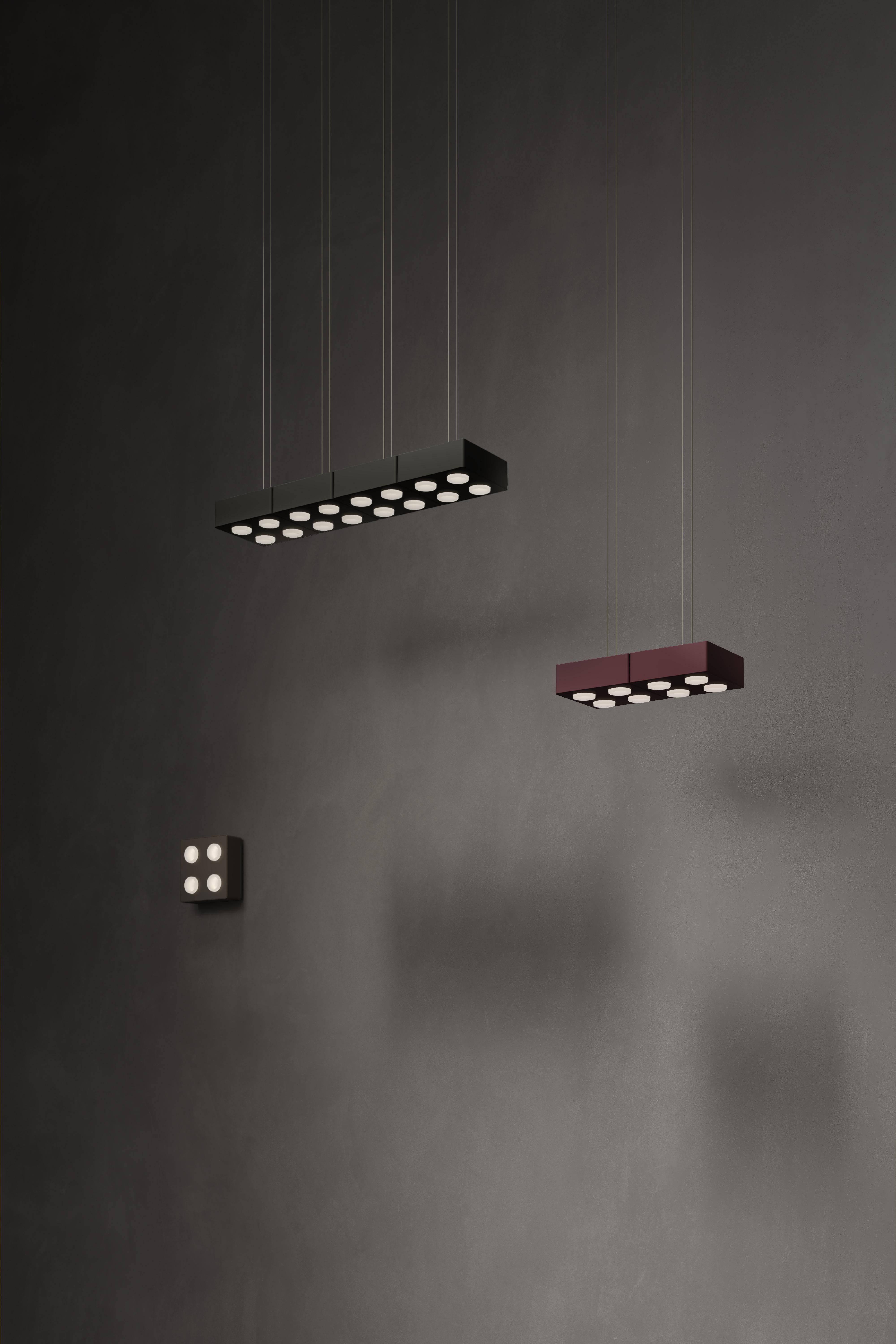 Korean Contemporary Pendant Lamp 'Domino' by Sylvain Willenz x AGO, Double - Burgundy For Sale