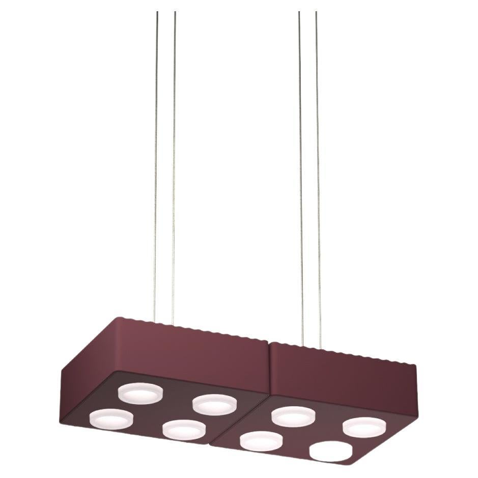 Contemporary Pendant Lamp 'Domino' by Sylvain Willenz x AGO, Double - Burgundy For Sale
