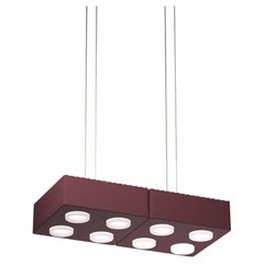 Contemporary Pendant Lamp 'Domino' by Sylvain Willenz x AGO, Double - Burgundy
