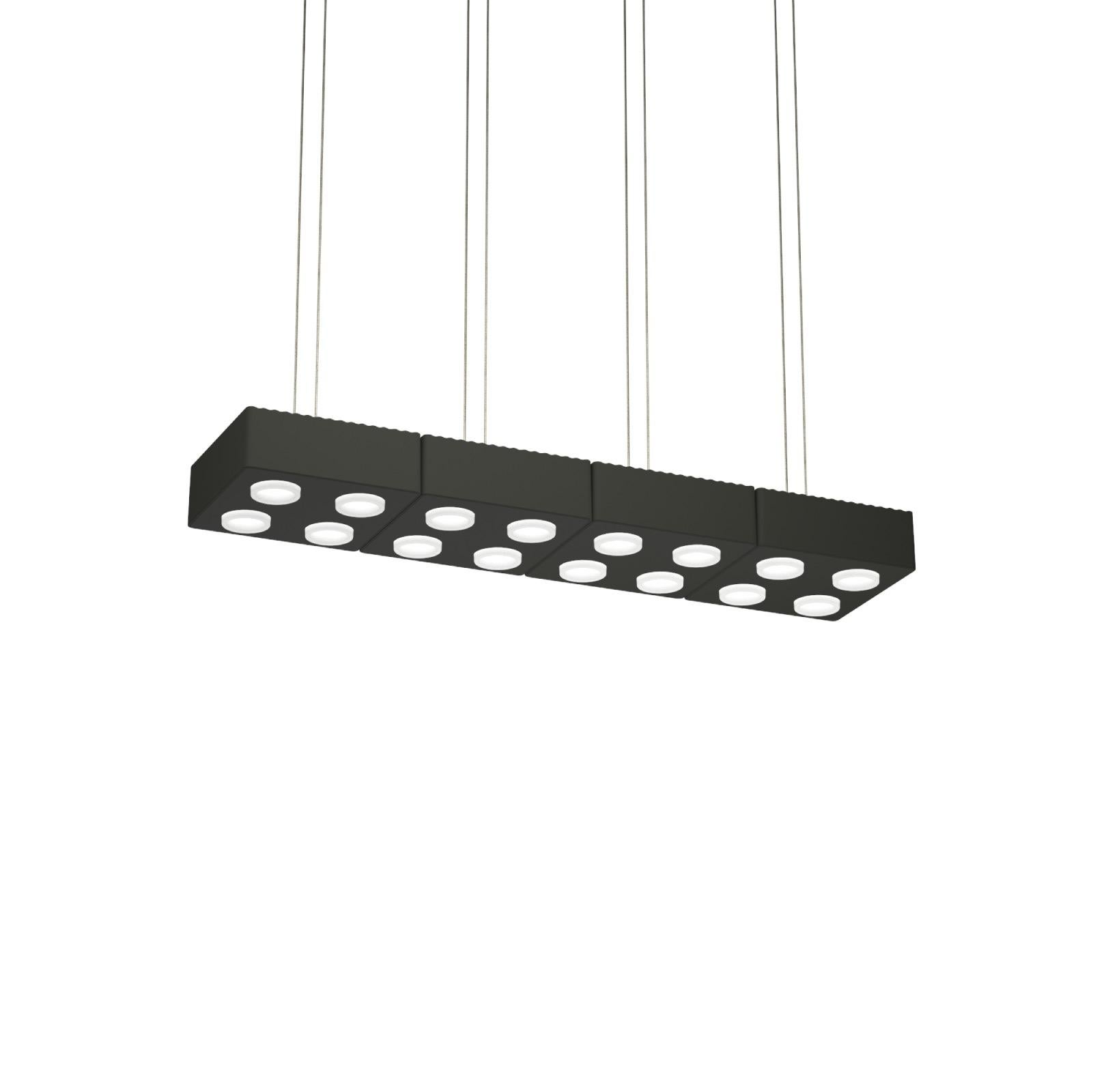 Zeitgenössische Pendelleuchte „Domino“ von Sylvain Willenz x AGO, Doppelt – Holzkohle im Angebot 6