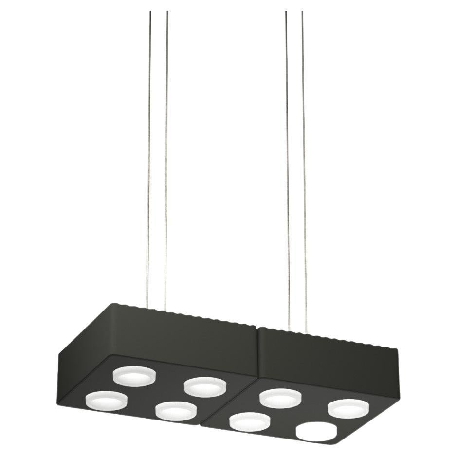 Contemporary Pendant Lamp 'Domino' by Sylvain Willenz x AGO, Double - Charcoal For Sale