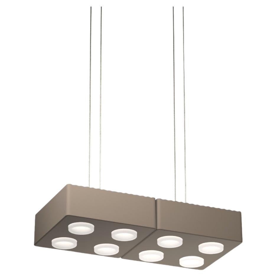 Contemporary Pendant Lamp 'Domino' by Sylvain Willenz x AGO, Double - Mud Gray  For Sale
