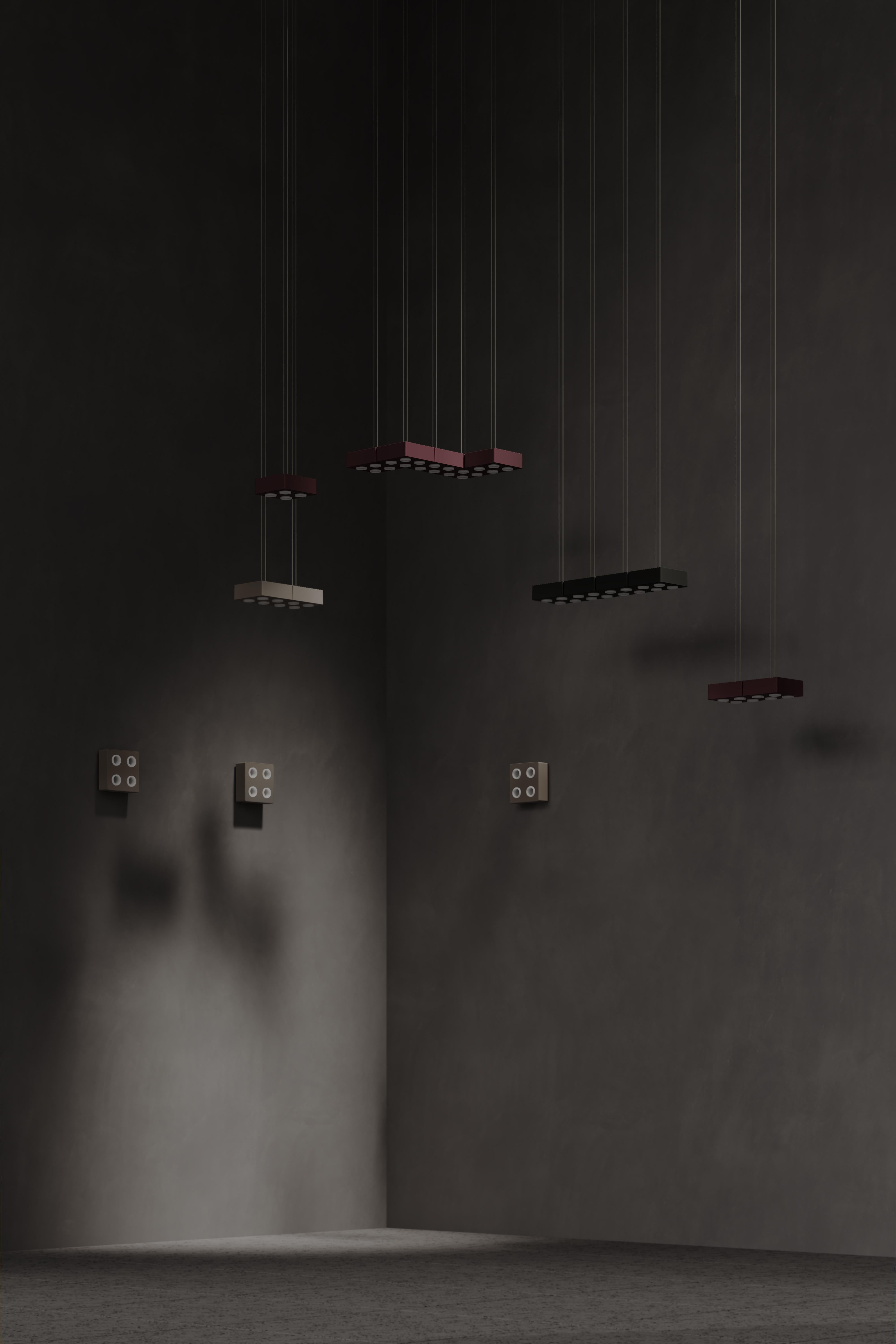 Organic Modern Contemporary Pendant Lamp 'Domino' by Sylvain Willenz x AGO, Mud Gray For Sale