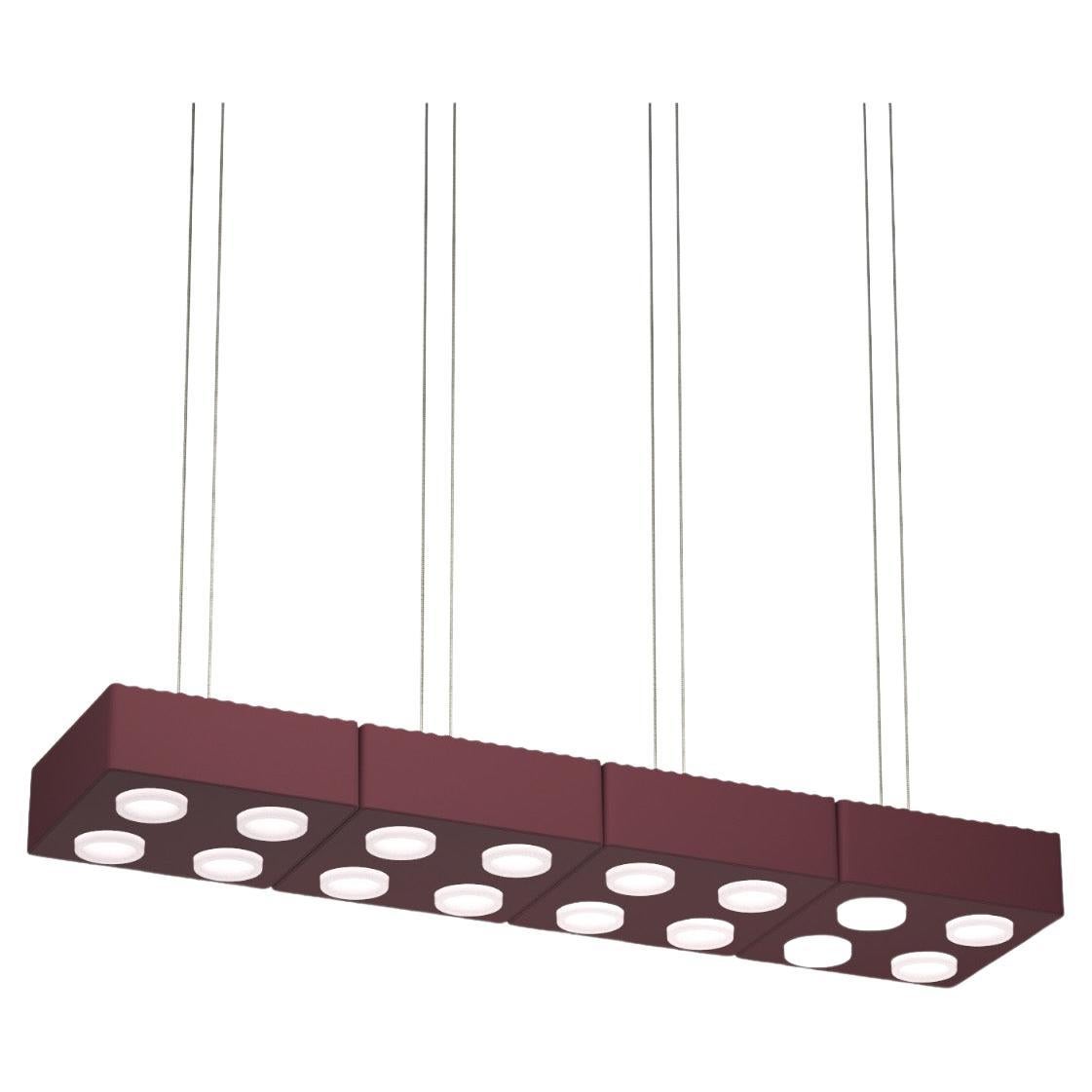 Contemporary Pendant Lamp 'Domino' by Sylvain Willenz x AGO, Quad - Burgundy 