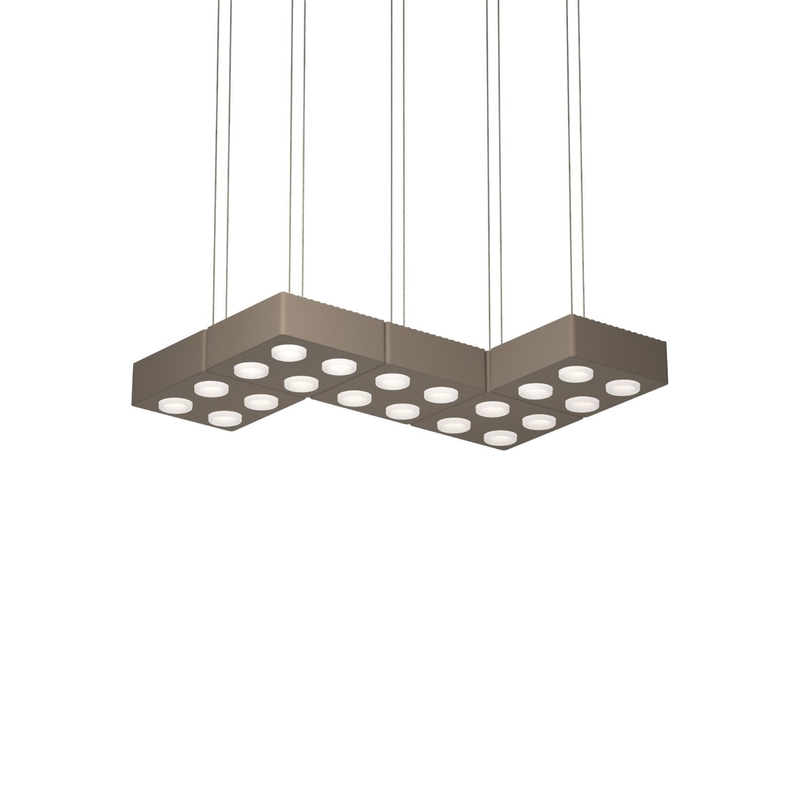 Contemporary Pendant Lamp 'Domino' by Sylvain Willenz x AGO, Quintet - Burgundy  For Sale 4
