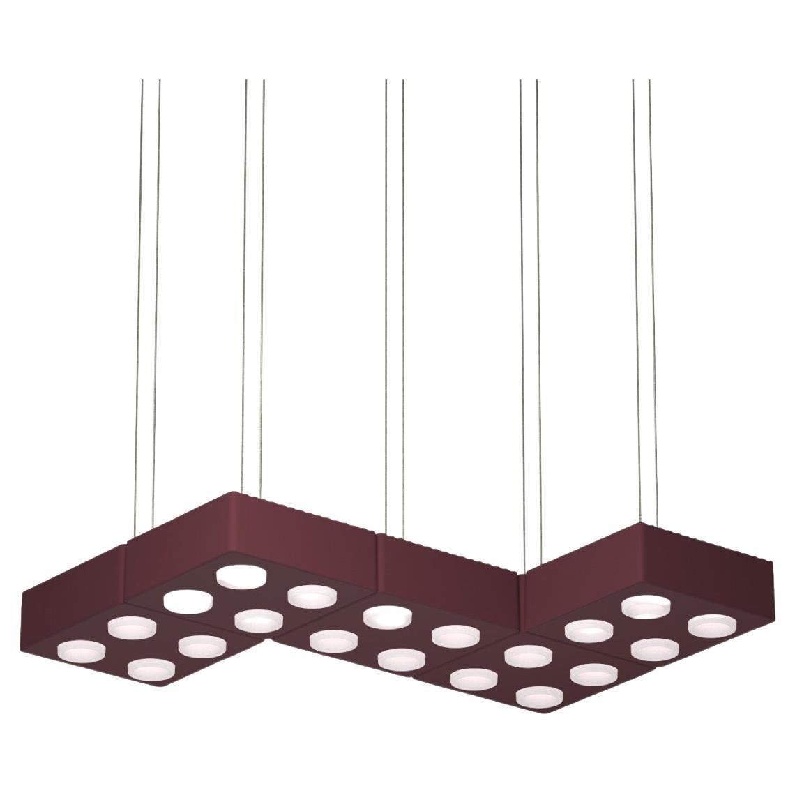 Contemporary Pendant Lamp 'Domino' by Sylvain Willenz x AGO, Quintet - Burgundy 