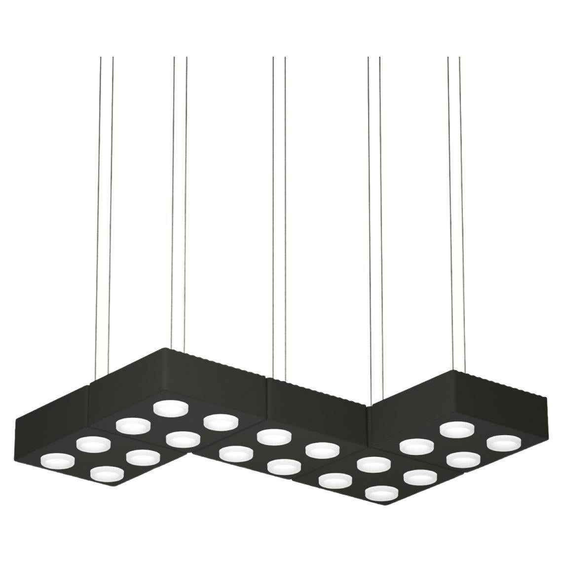 Contemporary Pendant Lamp 'Domino' by Sylvain Willenz x AGO, Quintet - Charcoal  For Sale