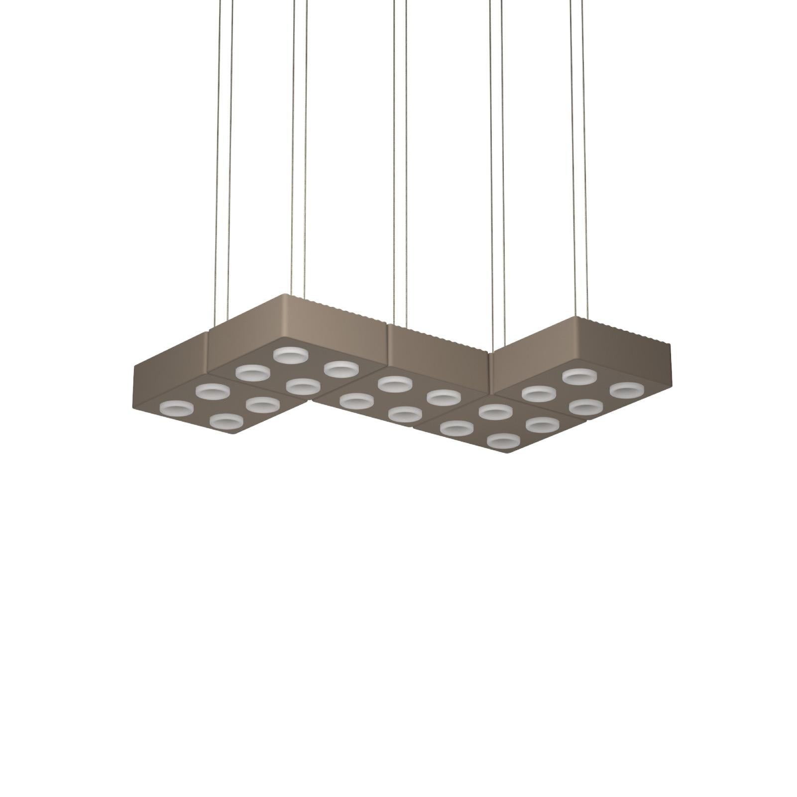 Domino Pendant lamp by Sylvain Willenz x AGO Lighting
Mud Gray - Quintet Pendant Lamp

Materials: Aluminum 
Light Source: Integrated LED (COB), DC
Watt. 75 W (15W x 5) 
Color temp. 2700 / 3000K
Cable Length: 3M 

Available