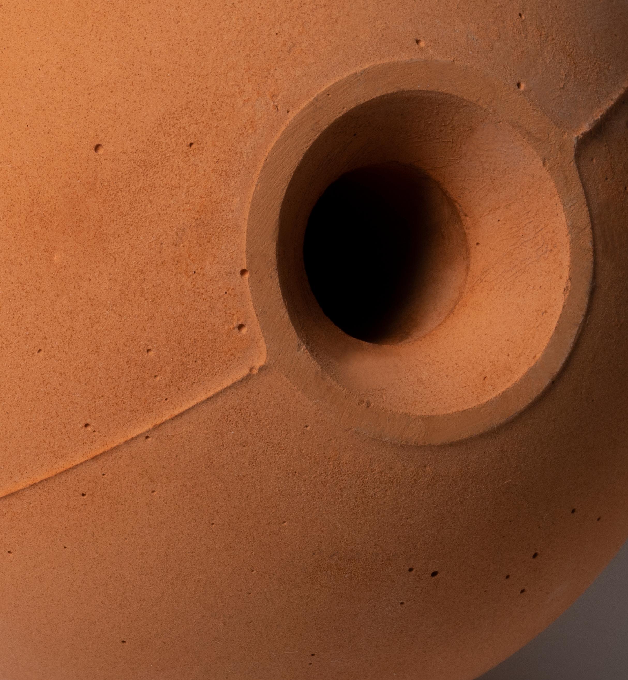 Contemporary Pendant Lamp 'E-MARS' in Terracotta, Small, Brown For Sale 3