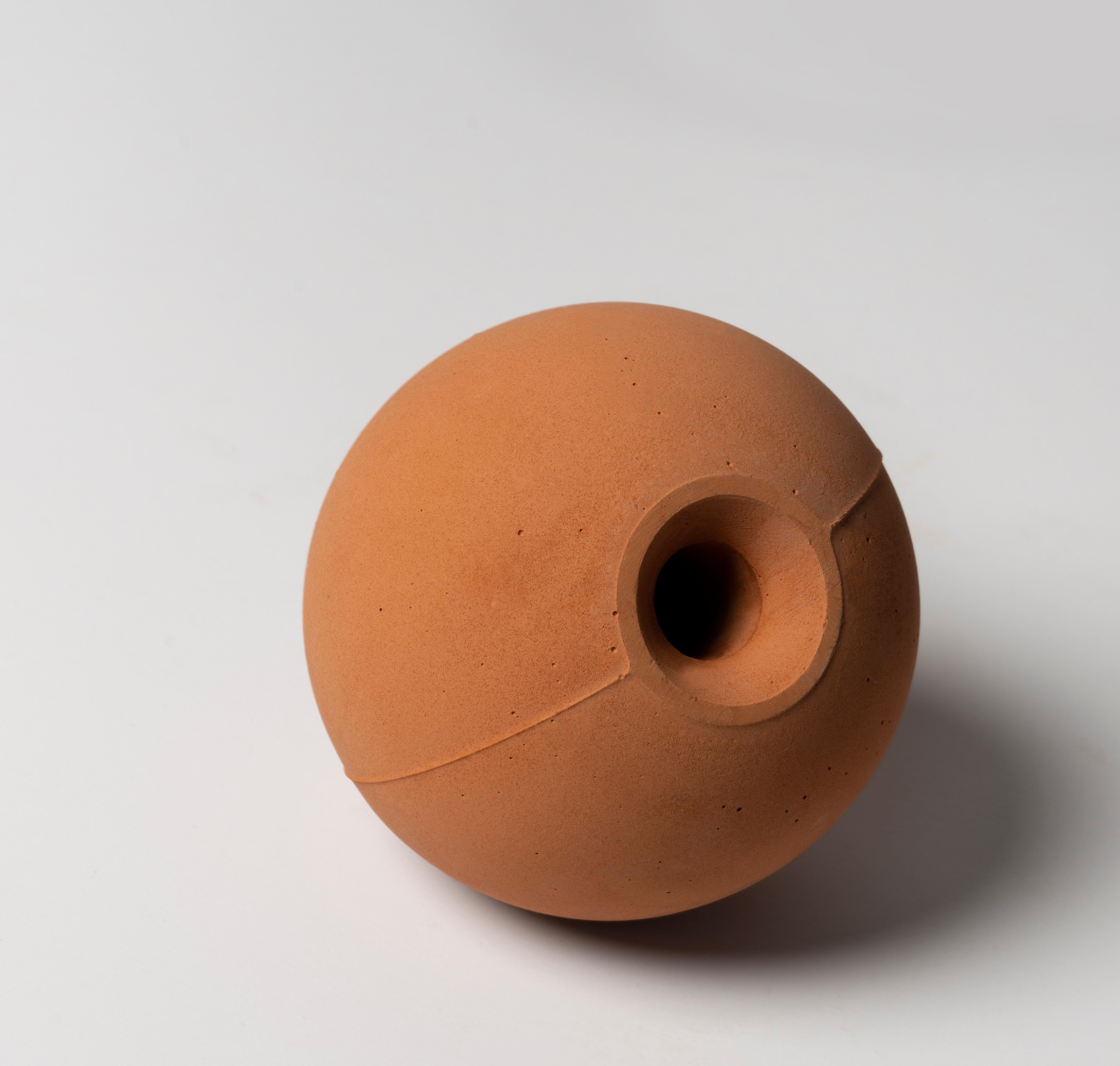 Contemporary Pendant Lamp 'E-MARS' in Terracotta, Small, Orange For Sale 5