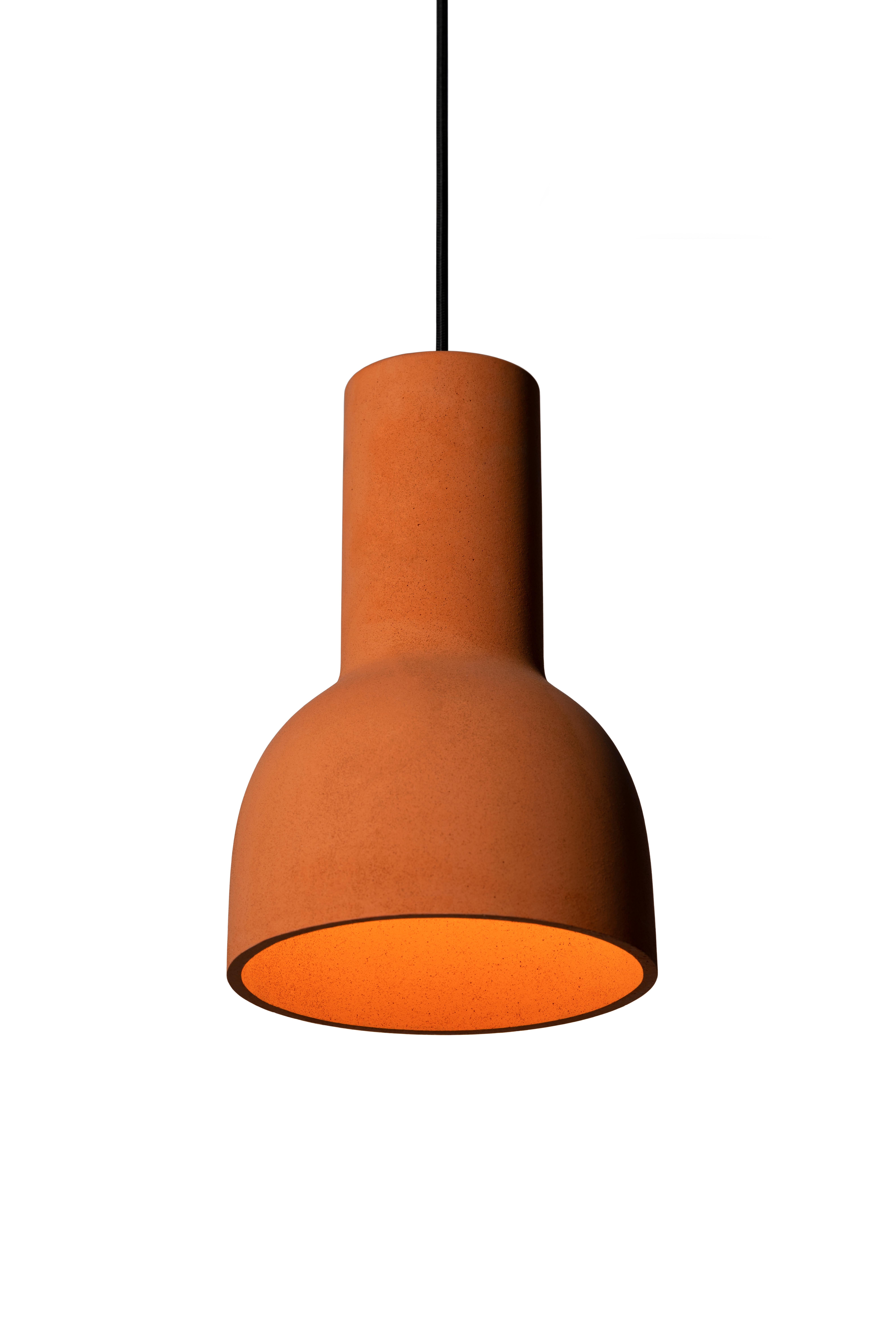 Contemporary Pendant Lamp 'Echo' in Terracotta, Brown In New Condition For Sale In Paris, FR