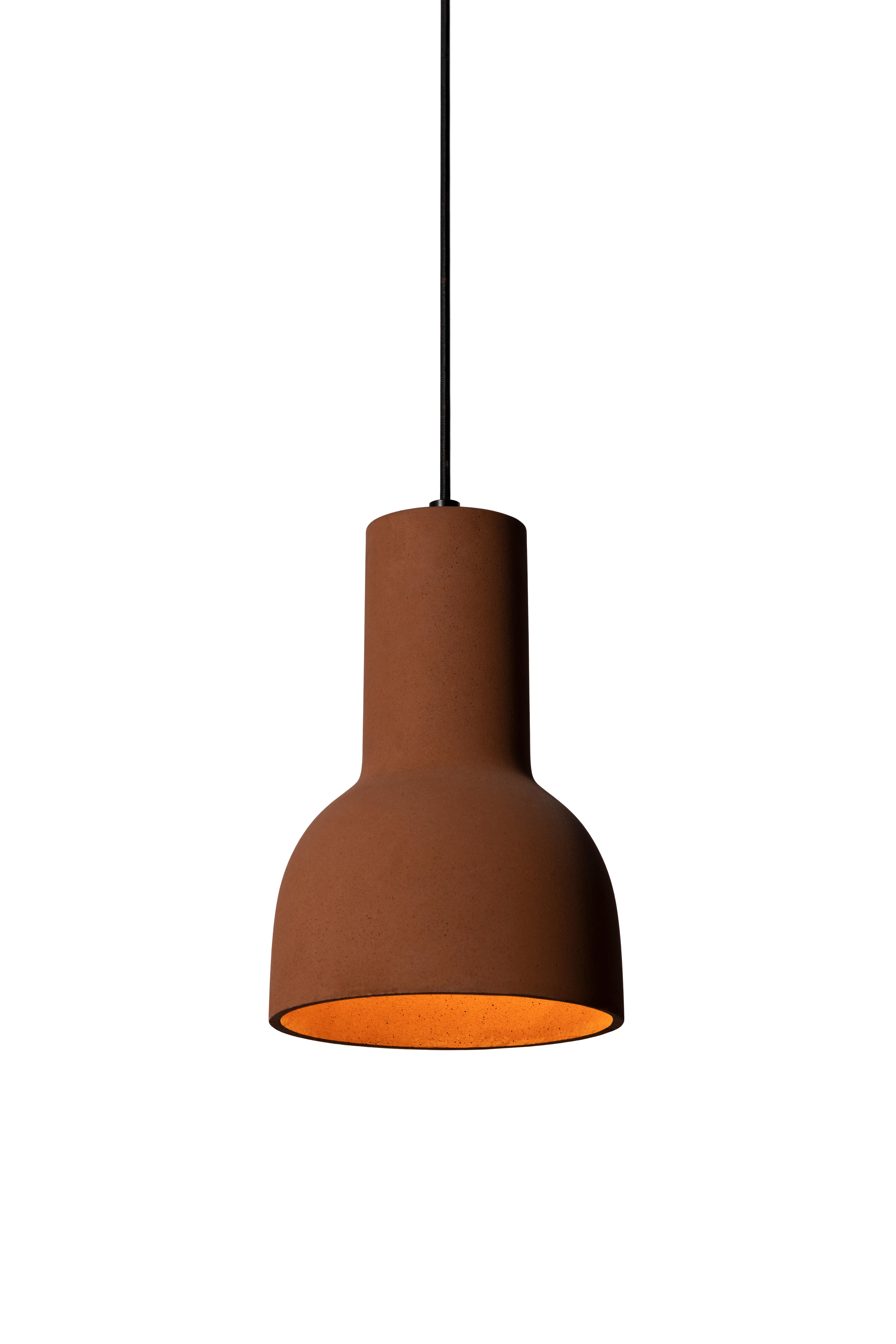 Contemporary Pendant Lamp 'Echo' in Terracotta, Orange For Sale 4