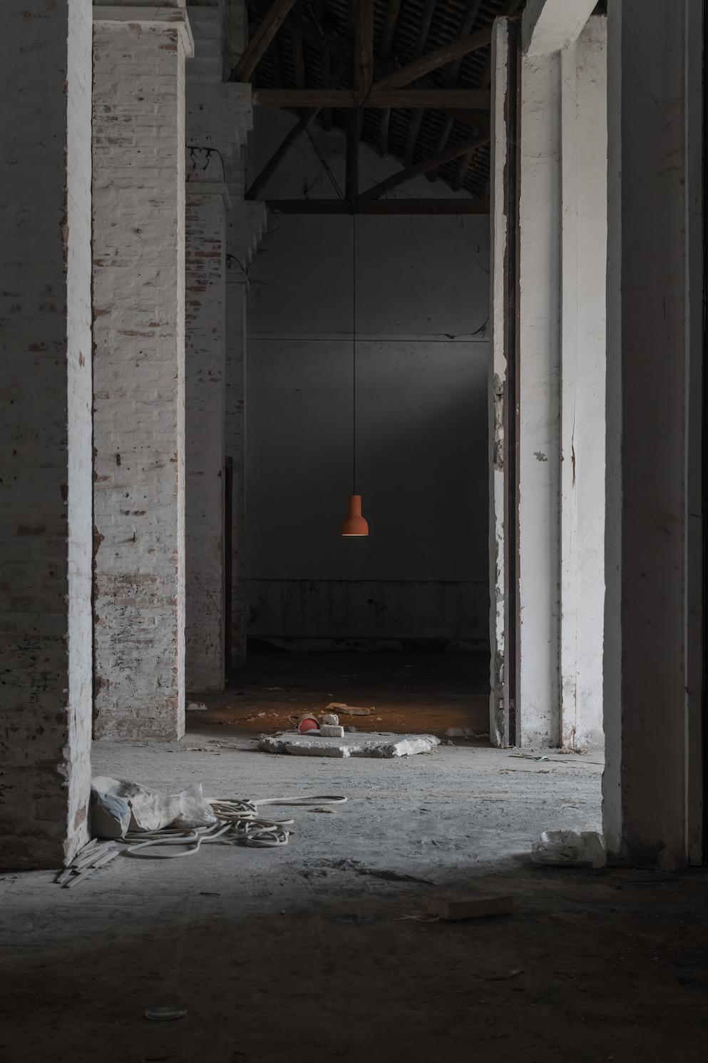Contemporary Pendant Lamp 'Echo' in Terracotta, Orange For Sale 10
