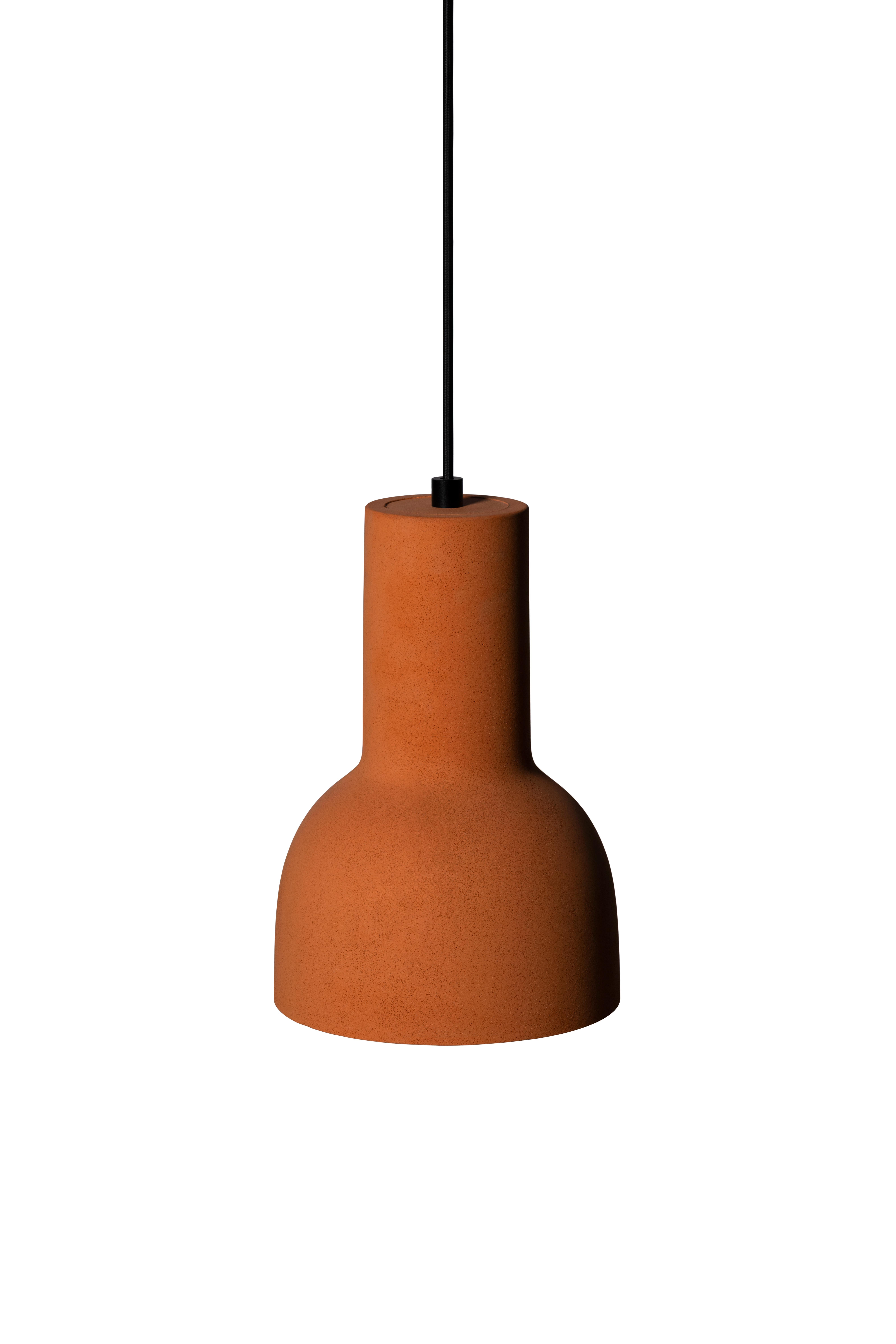 Chinese Contemporary Pendant Lamp 'Echo' in Terracotta, Orange For Sale