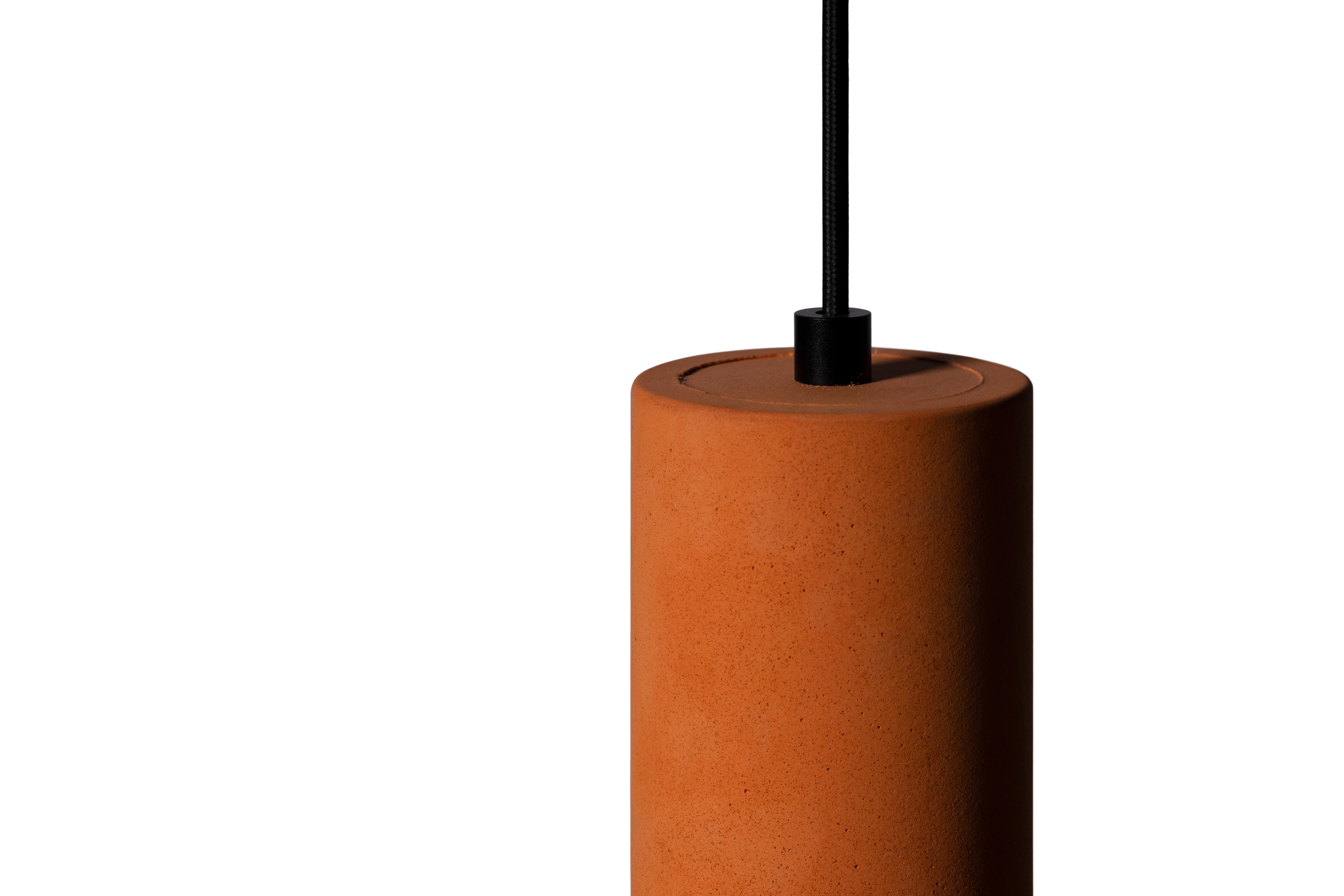 Contemporary Pendant Lamp 'Echo' in Terracotta, Orange For Sale 1