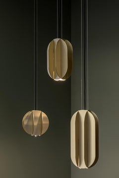 Sculptural EL Lamp small CS1 Pendant Lighting in Brass designed by NOOM