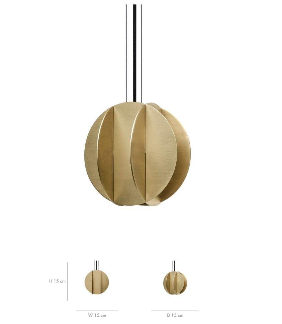 Brass EL Lamp Pendant small CS3 Contemporary lighting by NOOM in Stainless Steel For Sale