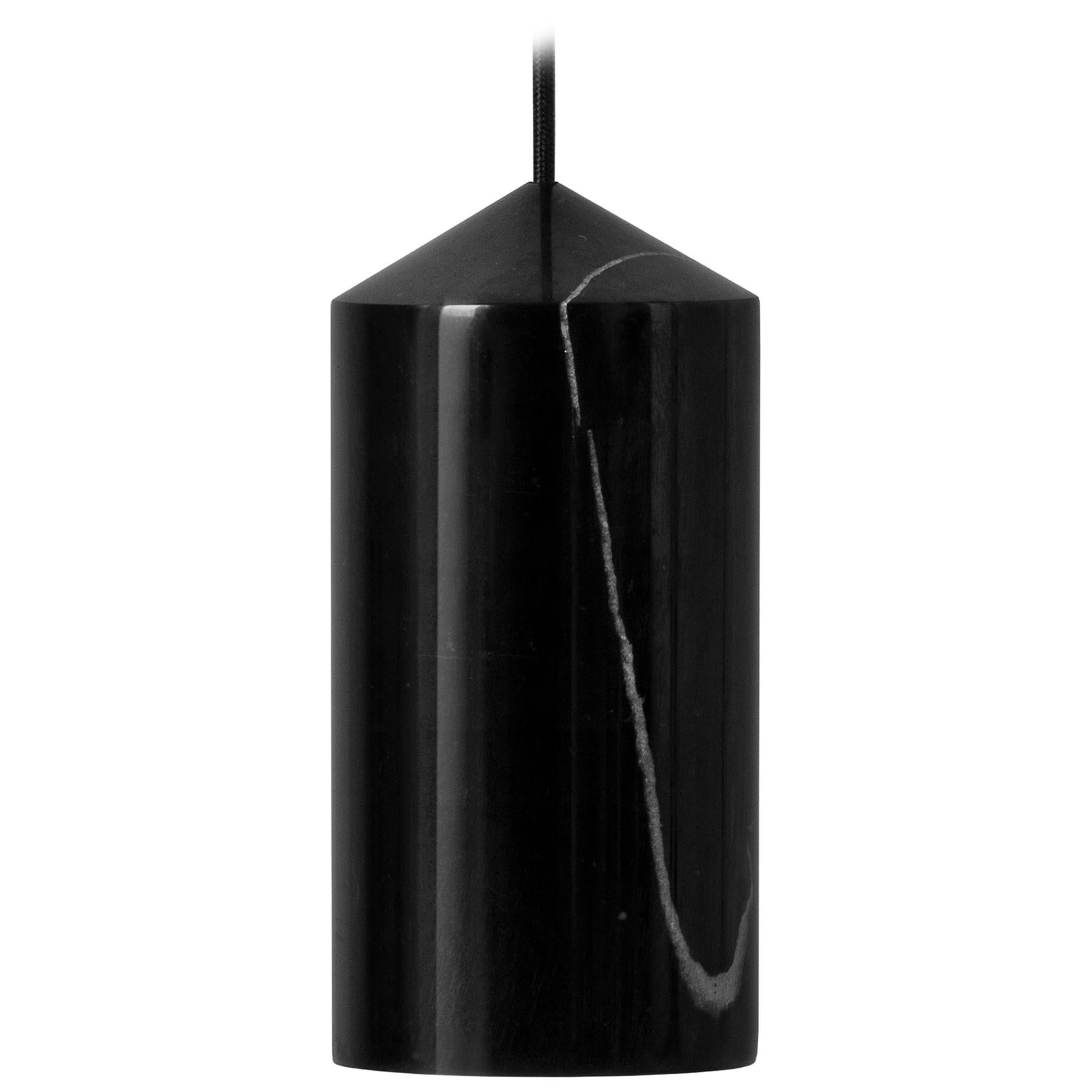 Contemporary Pendant Lamp 'IN' in Black Marble For Sale