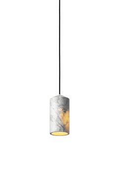 Contemporary Pendant Lamp 'IN' in White Marble
