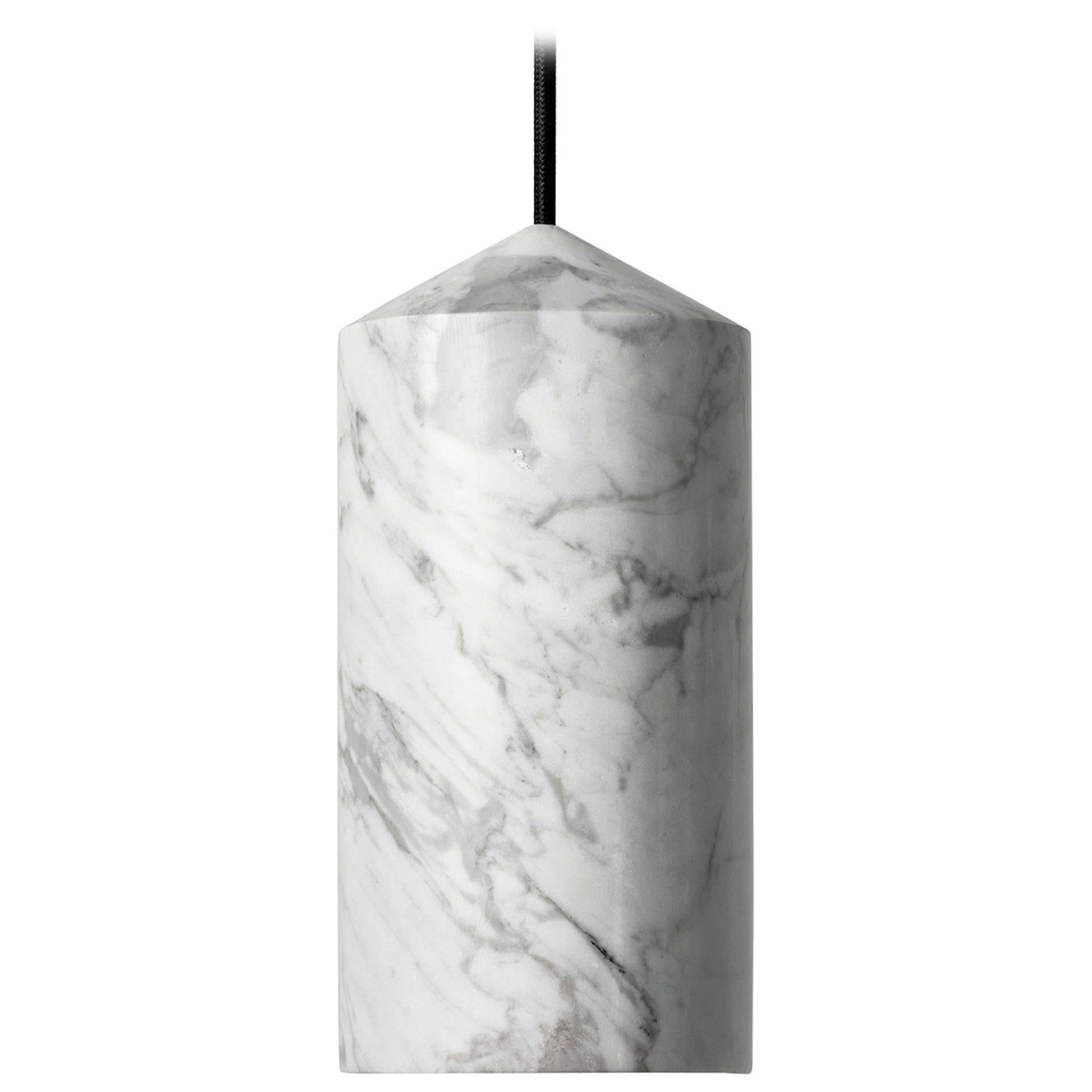 Contemporary Pendant Lamp 'IN' in White Marble