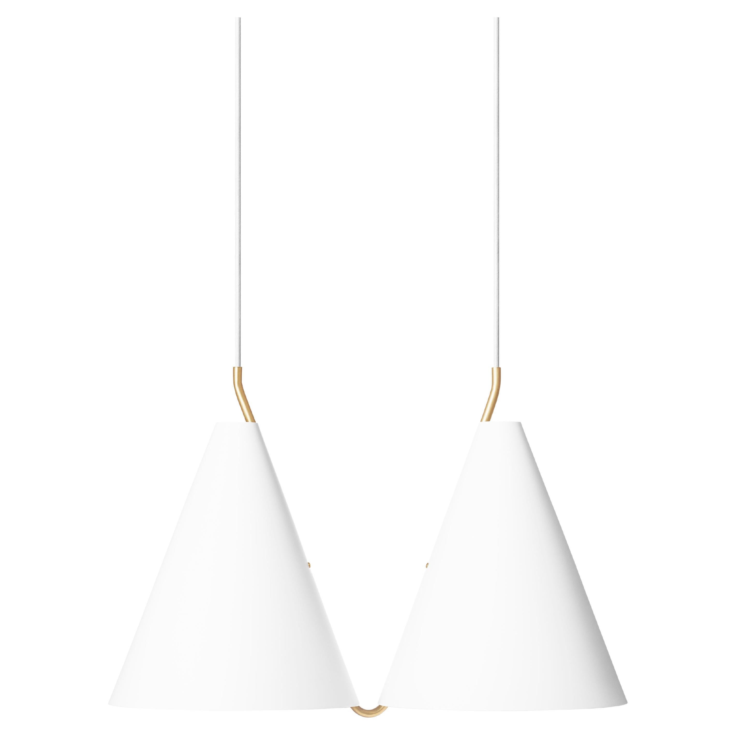Contemporary Pendant Lamp in White Steel 'Mosaik II' by LYFA