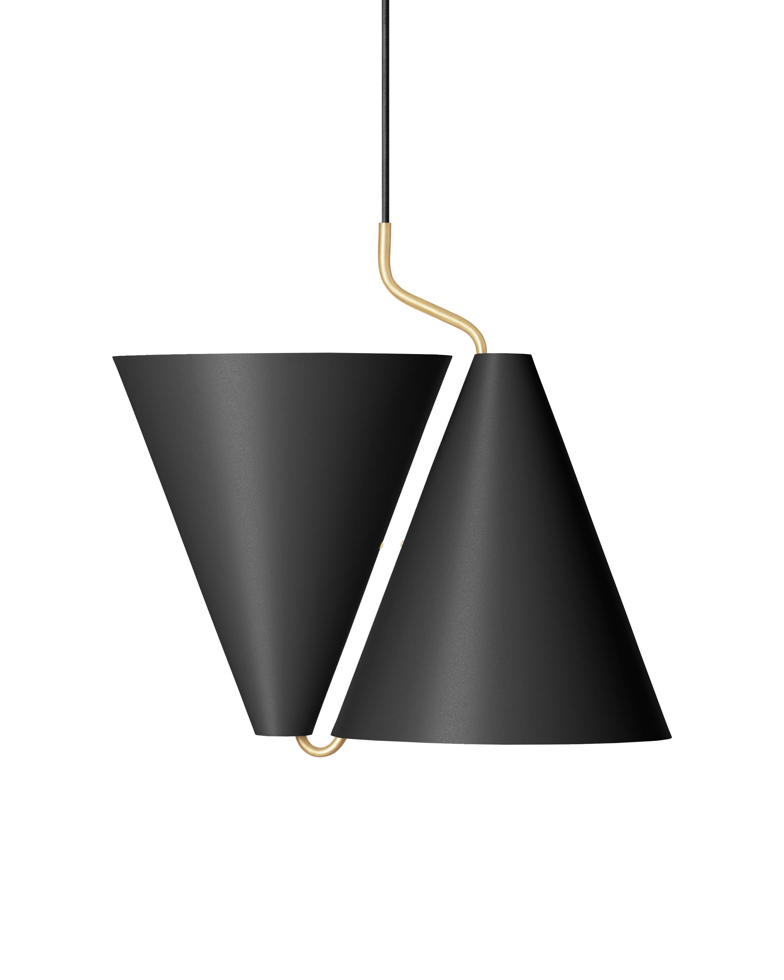 Brass Contemporary Pendant Lamp in White Steel 'Mosaik Updown' by LYFA For Sale