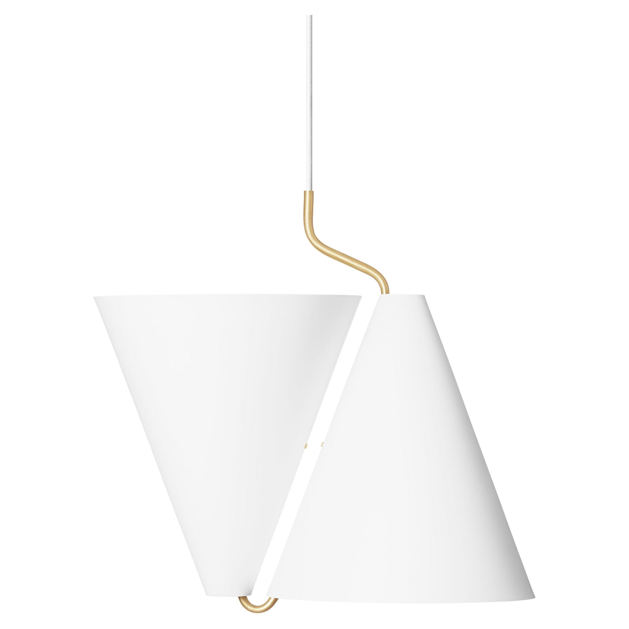 Contemporary Pendant Lamp in White Steel 'Mosaik Updown' by LYFA