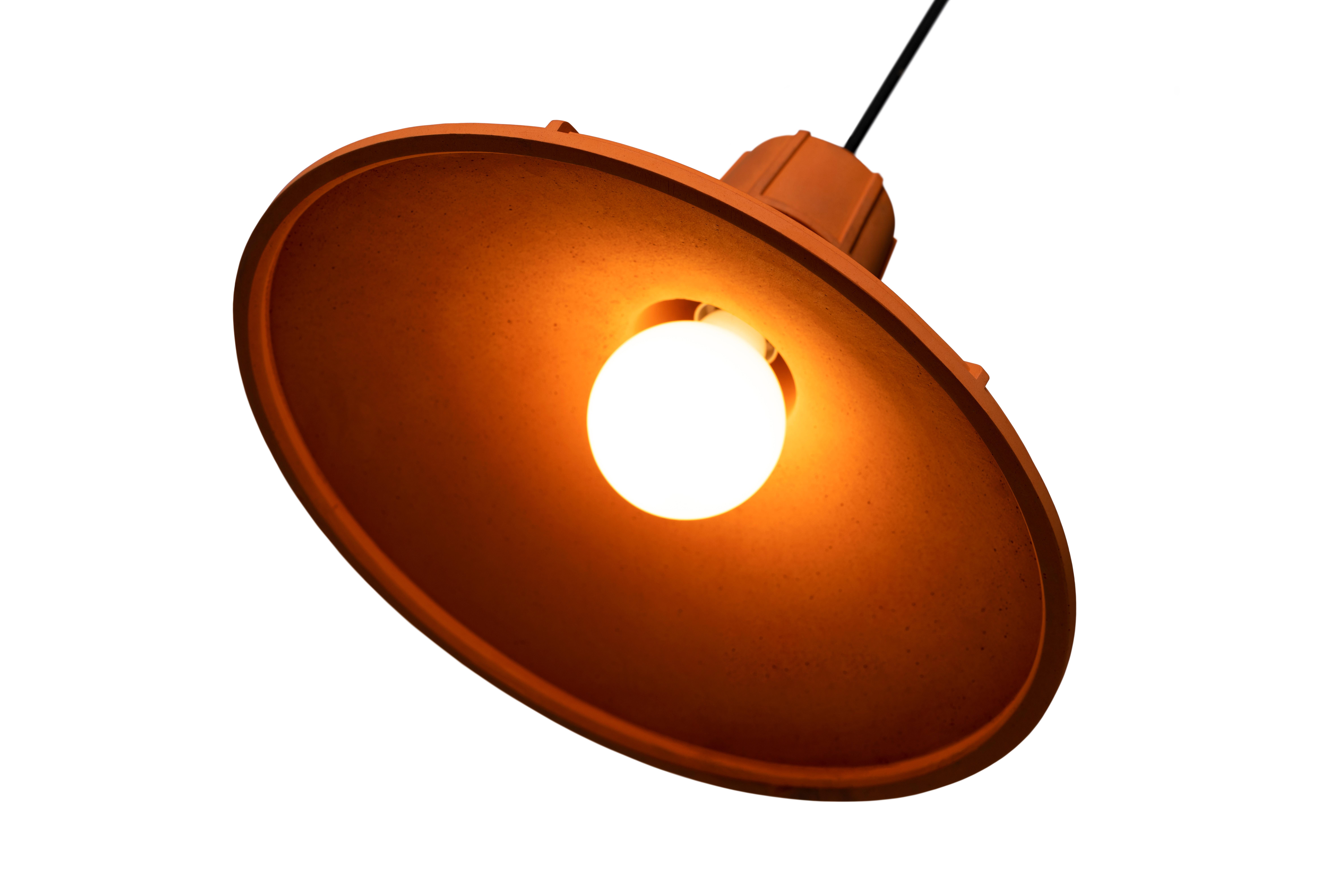 Contemporary Pendant Lamp 'L' in Terracotta, Brown For Sale 1