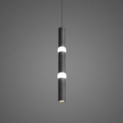 Zeitgenössische Pendelleuchte 'Lightbone L' von Oblure, Schwarze Eiche