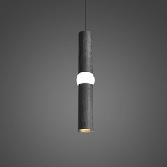 Contemporary Pendant Lamp 'Lightbone M' by Oblure, Black Oak