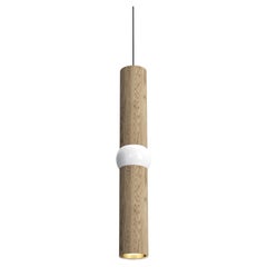 Lampada a sospensione contemporanea 'Lightbone M' di Oblure, Natural Oak