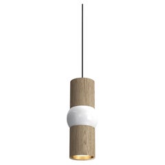 Lampada a sospensione contemporanea 'Lightbone S' di Oblure, Natural Oak