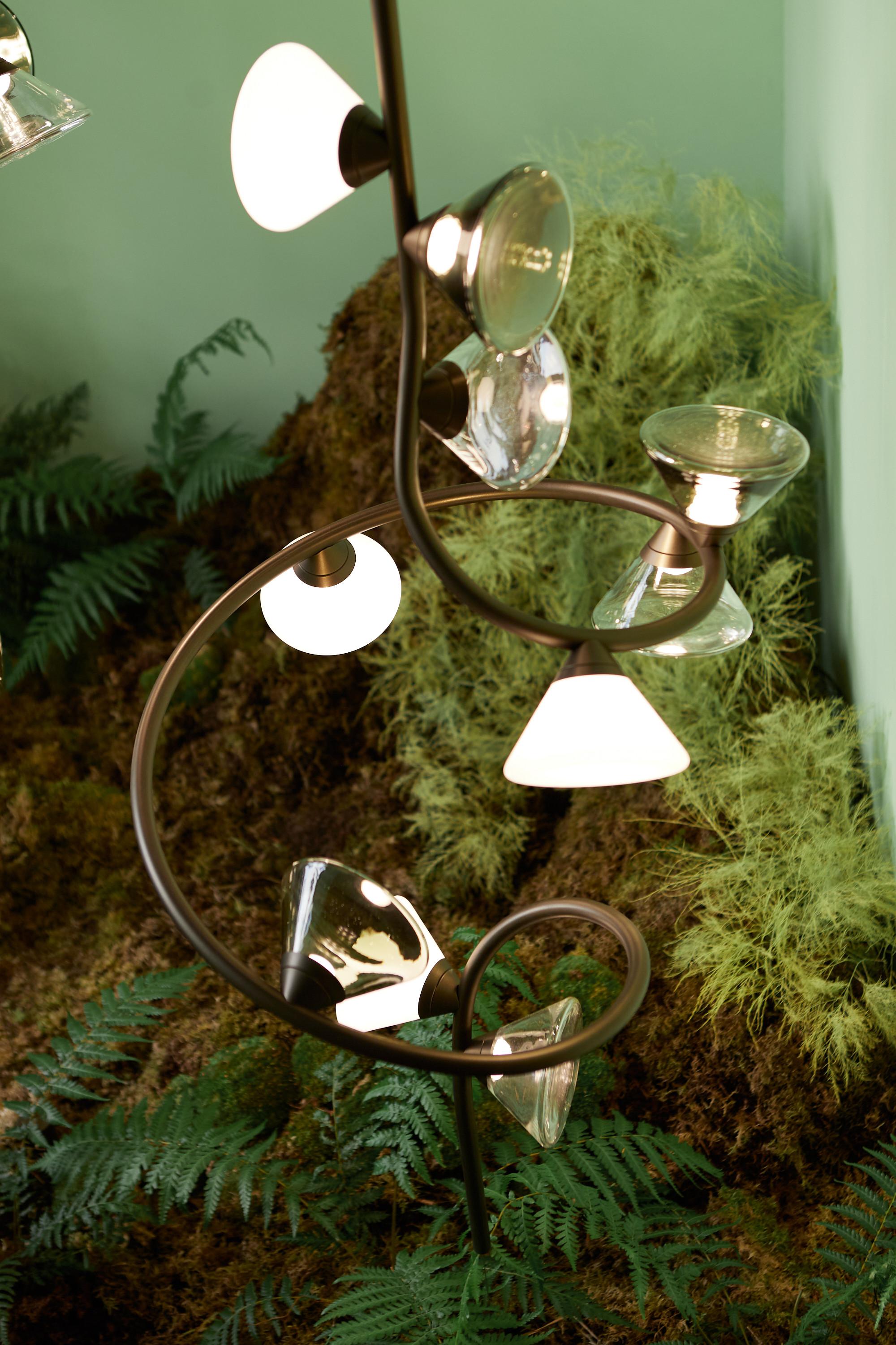 XXIe siècle et contemporain Lampe à suspension contemporaine 'Linfa' 565.22b par Federico Peri x Tooy, Or en vente