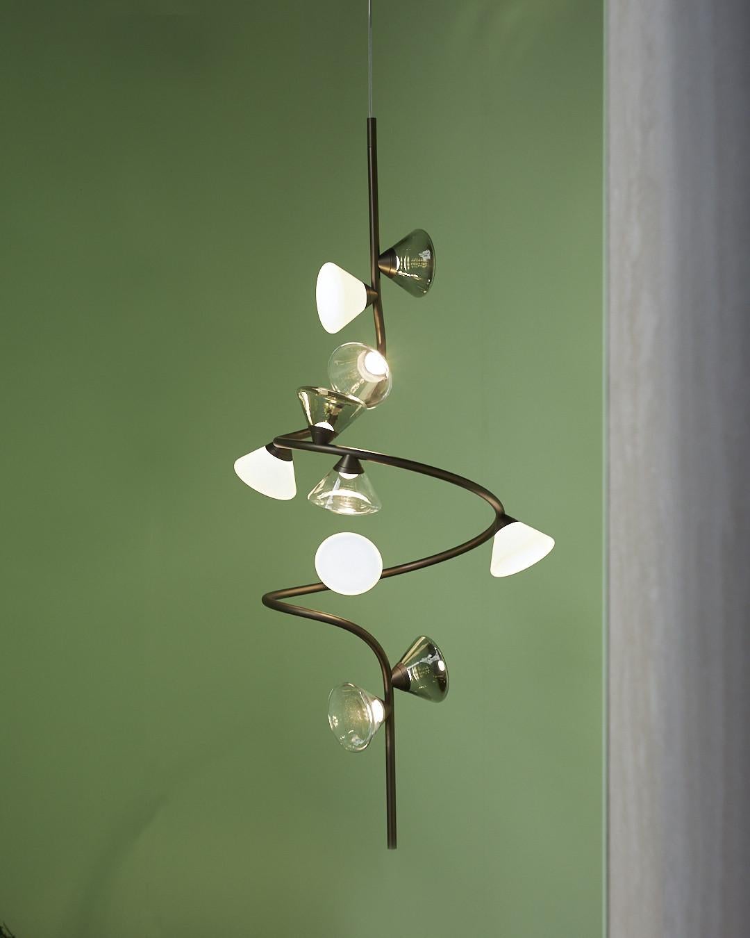 Métal Lampe à suspension contemporaine 'Linfa' 565.22b par Federico Peri x Tooy, Or en vente