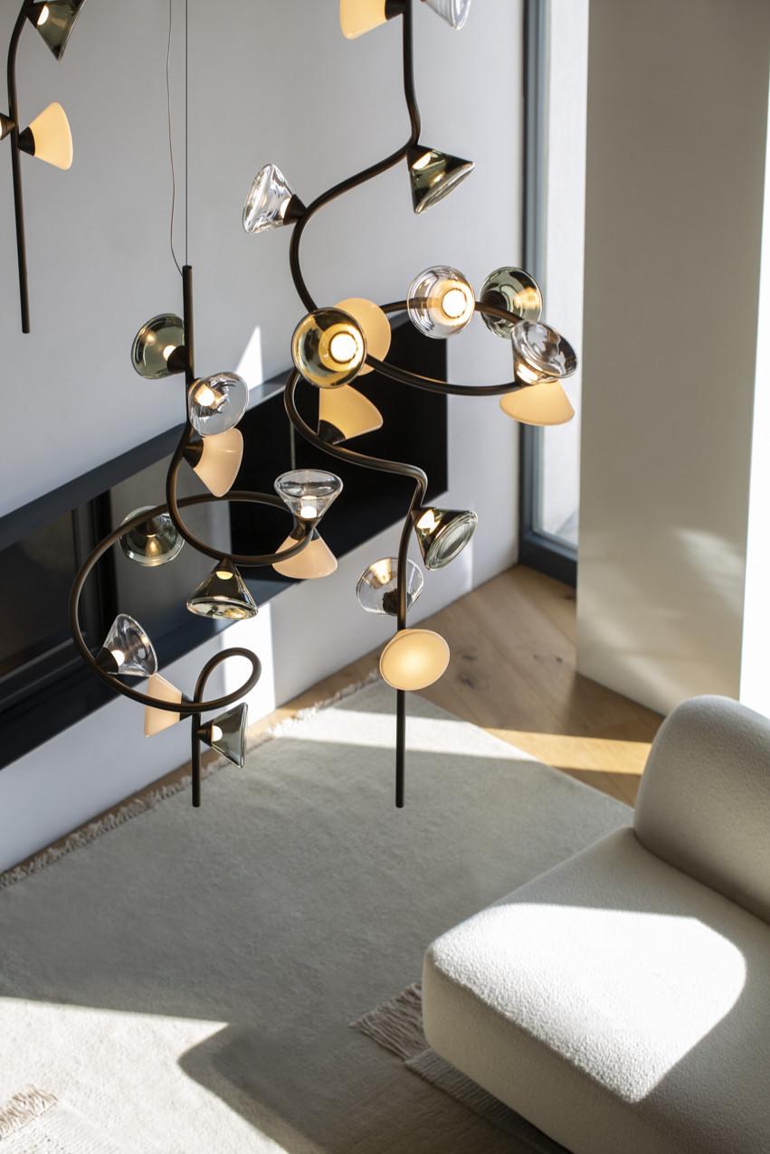 Lampe à suspension contemporaine 'Linfa' 565.22b par Federico Peri x Tooy, Or en vente 2