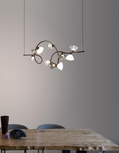 Contemporary Pendant Lamp 'Linfa' 565.23m by Federico Peri x TOOY, Titanium