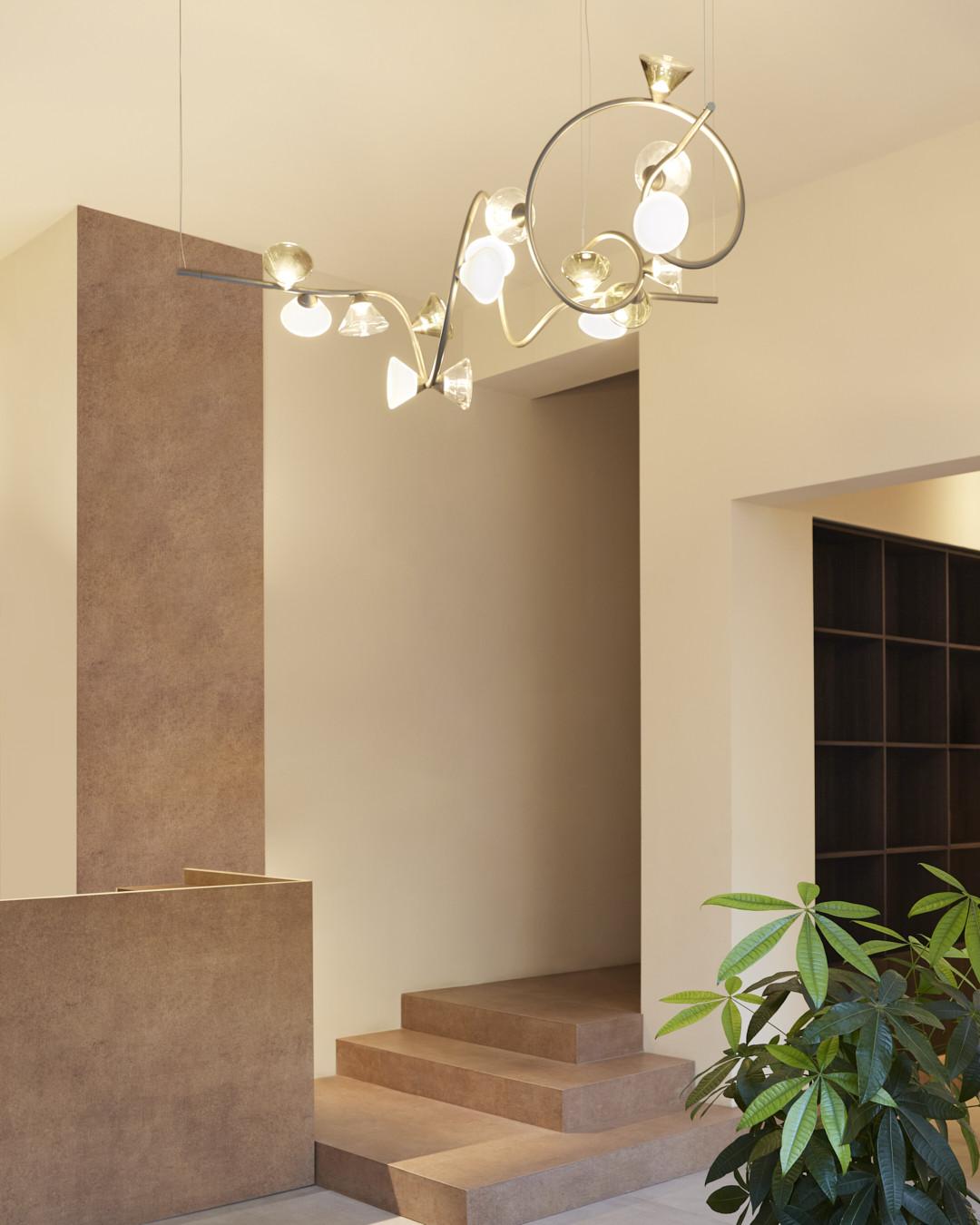 Contemporary Pendant Lamp 'Linfa' 565.23m by Federico Peri x TOOY, Titanium For Sale 1